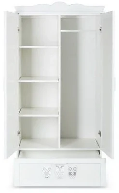 2-Deurs Kast Uil Wit -Beste Babyproducten 2 Deurs Kast Uil Wit 2 4