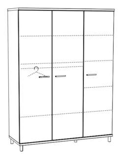 Meegroei Babykamer Naomi: Meegroei Ledikant, Commode En 3-Deurskast -Beste Babyproducten 3 deurskast naomi naok3 2