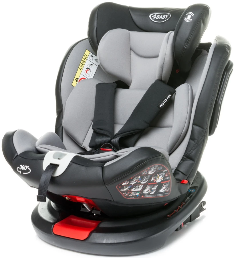 4Baby Roto-Fix Light Grey 360º 0-36 Kg Isofix Autostoel 2 4Baby Roto-Fix Light Grey 360º 0-36 Kg Isofix Autostoel - Afbeelding 2