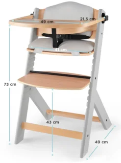 Kinderkraft Enock Grijs/Naturel Houten Kinderstoel Met Zitverkleiner KHENOC0PGRY0000 -Beste Babyproducten Kinderkraft Enock Grey Kinderstoel met Zitverkleiner KHENOC0PGRY0000 7
