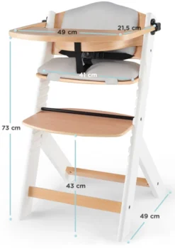 Kinderkraft Enock Wit/Naturel Houten Kinderstoel Met Zitverkleiner KHENOC0PWHT0000 -Beste Babyproducten Kinderkraft Enock White Kinderstoel met Zitverkleiner KHENOC0PWHT0000 7