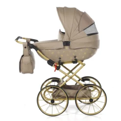 Tako Mini Imperial Vintage Beige/Gold Poppen Kinderwagen Incl. Tas 02 -Beste Babyproducten Tako Mini Imperial Vintage Beige Gold Poppen Kinderwagen incl. Tas 02 1