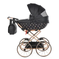 Tako Mini Imperial Vintage Black/Rose Poppen Kinderwagen Incl. Tas 04 -Beste Babyproducten Tako Mini Imperial Vintage Black Rose Poppen Kinderwagen incl. Tas 04 1