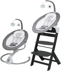 Babygo Homey Set Grey/Black Babyschommel En Kinderstoel 19023