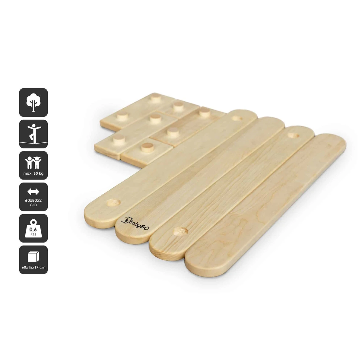 Babygo Nature 4-delige Balansbalk 8602 3 Babygo Nature 4-delige Balansbalk 8602 - Afbeelding 3