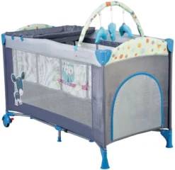 Babygo Sleepwell Blue Campingbed Met Bodemverhoger 4404 -Beste Babyproducten babygo sleepwell blue campingbed met bodemverhoger 1