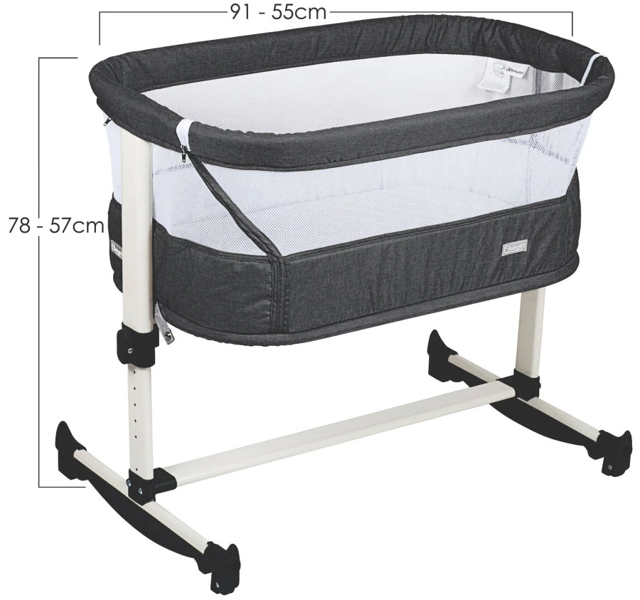 Babygo Vivaldi Dark Grey Wieg Aan Bed 4653 7 Babygo Vivaldi Dark Grey Wieg Aan Bed 4653 - Afbeelding 7