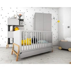 Bellamy Lotta Grey Babykamer: Ledikant/Juniorbed En Commode -Beste Babyproducten bellamy lotta grey babykamer 2 2