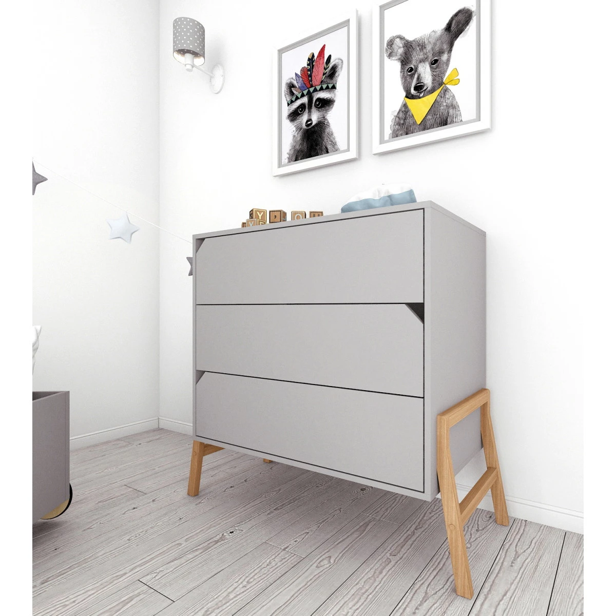 Bellamy Lotta Grey Babykamer: Ledikant/Juniorbed, Commode En 2-Deurskast 14 Bellamy Lotta Grey Babykamer: Ledikant/Juniorbed, Commode En 2-Deurskast - Afbeelding 14