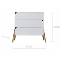 Bellamy Lotta Snow Babykamer: Ledikant/Juniorbed, Commode En 2-Deurskast -Beste Babyproducten bellamy lotta snow commode lobikomo 2 2