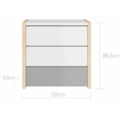 Bellamy Pinette Babykamer: Ledikant/Juniorbed, Commode En 2-Deurskast -Beste Babyproducten bellamy pinette commode pibskomo 3 2