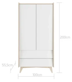 Bellamy So Sixty Babykamer: Ledikant/Juniorbed, Commode En 2-Deurskast -Beste Babyproducten bellamy so sixty 2 deurskast ssbisz2d 3 1