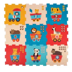 Bieco Dieren Trein Schuimrubberen 9 Stuks Puzzel Mat 19003763