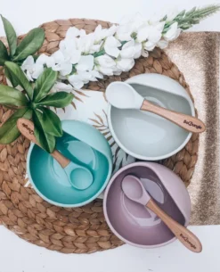 Bo Jungle B-Suction Bowl Blauw Kommetje Met Lepel B500610 -Beste Babyproducten bo jungle b suction bowl 12 1