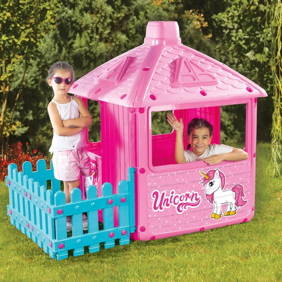 Dolu City Unicorn Speelhuisje Met Hek 2511 2 Dolu City Unicorn Speelhuisje Met Hek 2511 - Afbeelding 2