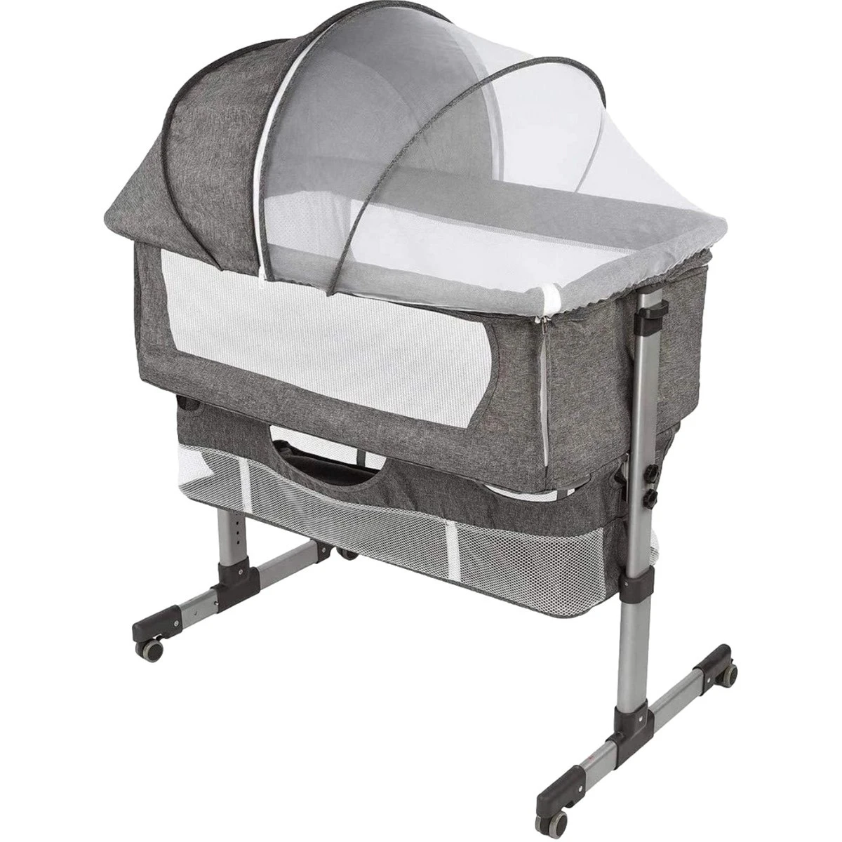 Eco Baby Donkergrijs Wieg Aan Bed FB5001 2 Eco Baby Donkergrijs Wieg Aan Bed FB5001 - Afbeelding 2