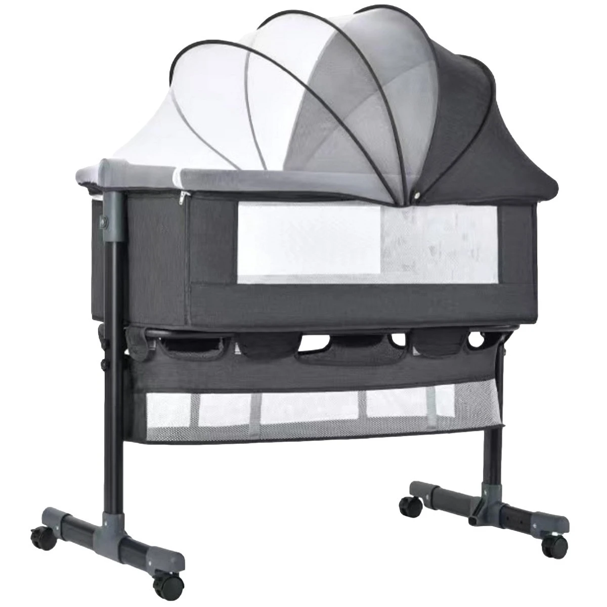 Eco Baby Donkergrijs Wieg Aan Bed FB5001 1 Eco Baby Donkergrijs Wieg Aan Bed FB5001