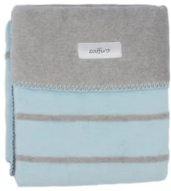 Zaffiro Grijs & Lichtblauw Gestreept 75 X 100 Cm Wiegdeken 15205 -Beste Babyproducten grijsblauwstrependeken 4