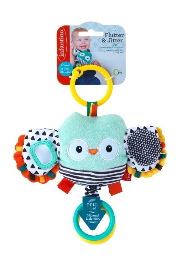 Infantino Flutter & Jitter Uil Buggyspeeltje BK-216320 2 Infantino Flutter & Jitter Uil Buggyspeeltje BK-216320 - Afbeelding 2