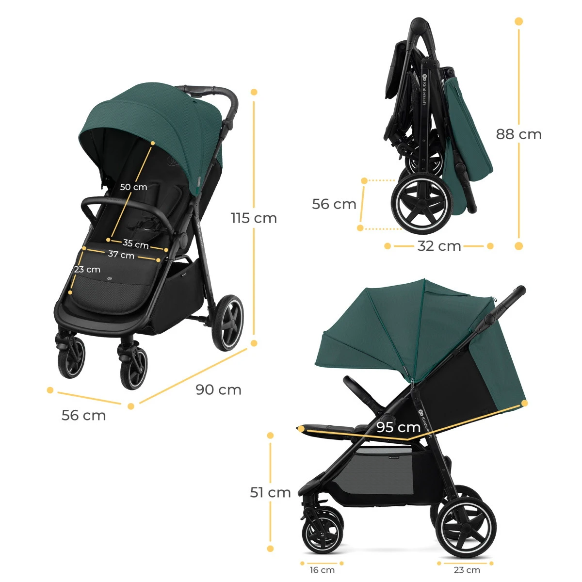 Kinderkraft Route Platinum Grey Wandelwagen KSROUT00GRY0000 18 Kinderkraft Route Platinum Grey Wandelwagen KSROUT00GRY0000 - Afbeelding 18