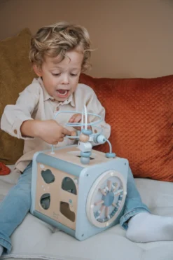 Label Label Nougat Houten Activiteitenkubus LLWT-37131 -Beste Babyproducten label label blauw houten activiteitenkubus llwt 34307 6 1
