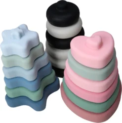 Label Label Zwart/Wit Silicone Stapeltoren LLST-15379 -Beste Babyproducten label label silicone stapeltoren 2