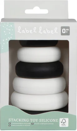 Label Label Zwart/Wit Silicone Stapeltoren LLST-15379 -Beste Babyproducten label label zwart wit silicone stapeltoren llst 15379 3