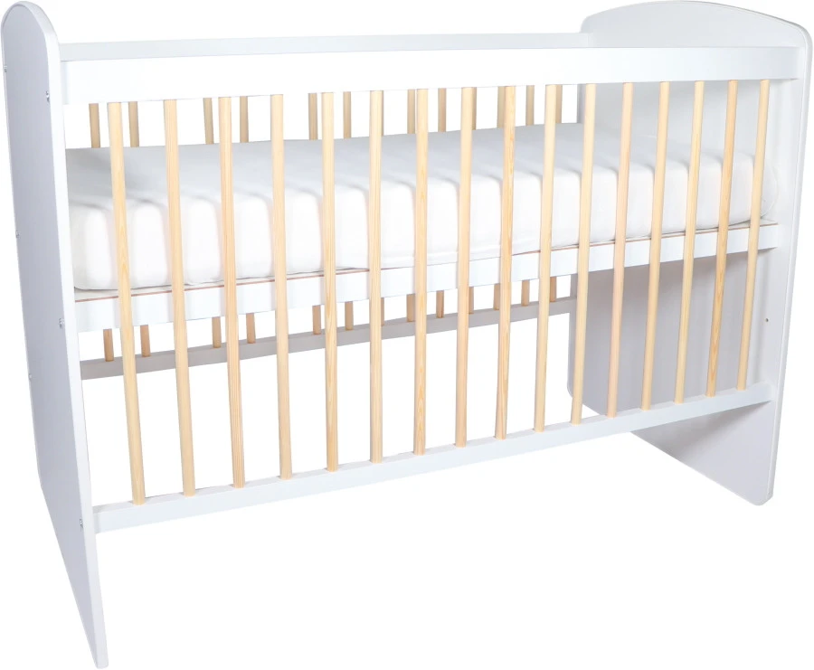 MamaLoes Ledikant Karolina Wit/Naturel 60 X 120 Cm 2 MamaLoes Ledikant Karolina Wit/Naturel 60 X 120 Cm - Afbeelding 2