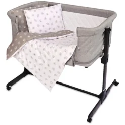 Lorelli Eva Abstract Leaves Grey/Beige 5-delige Set Voor Wieg En Ledikant 2080114-5001 -Beste Babyproducten lorelli wieg en ledikant set 4