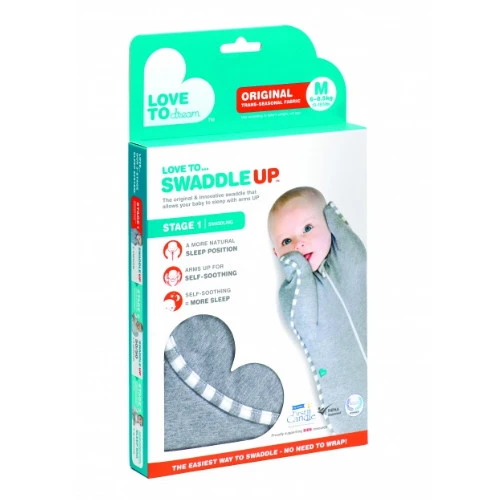 Love To Dream Swaddle Up 1.0 Grey Medium 6-8.5 Kg Inbakerslaapzak L1001001GRM - Afbeelding 14
