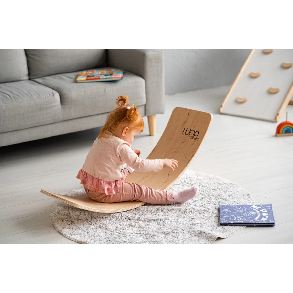 Luna Toys Houten Balansbord Met Zwart Vilt LU-36998 5 Luna Toys Houten Balansbord Met Zwart Vilt LU-36998 - Afbeelding 5