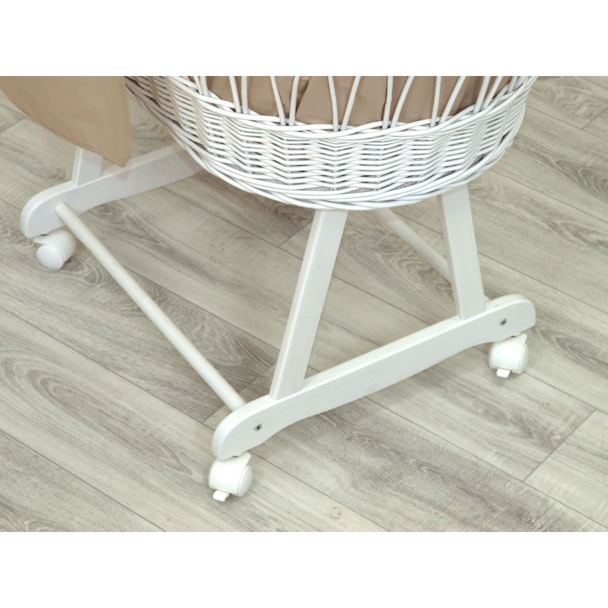 MamaLoes Pure Beige Deluxe Wit Baby Wiegje 84482 4 MamaLoes Pure Beige Deluxe Wit Baby Wiegje 84482 - Afbeelding 4