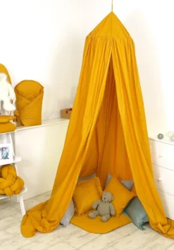 MamaLoes Amy Pure Okergeel Klamboe 80076 -Beste Babyproducten mamaloes amy pure okergeel klamboe 80076