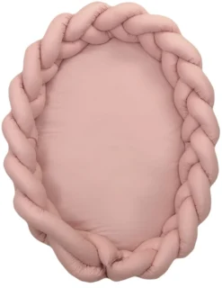 MamaLoes Amy Pure Roze 2-in-1 Babynest En Braided Bedbumper 80662