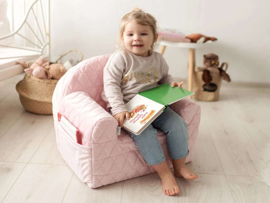 Albero Mio Velvet Roze Kinderfauteuil 2 Albero Mio Velvet Roze Kinderfauteuil - Afbeelding 2