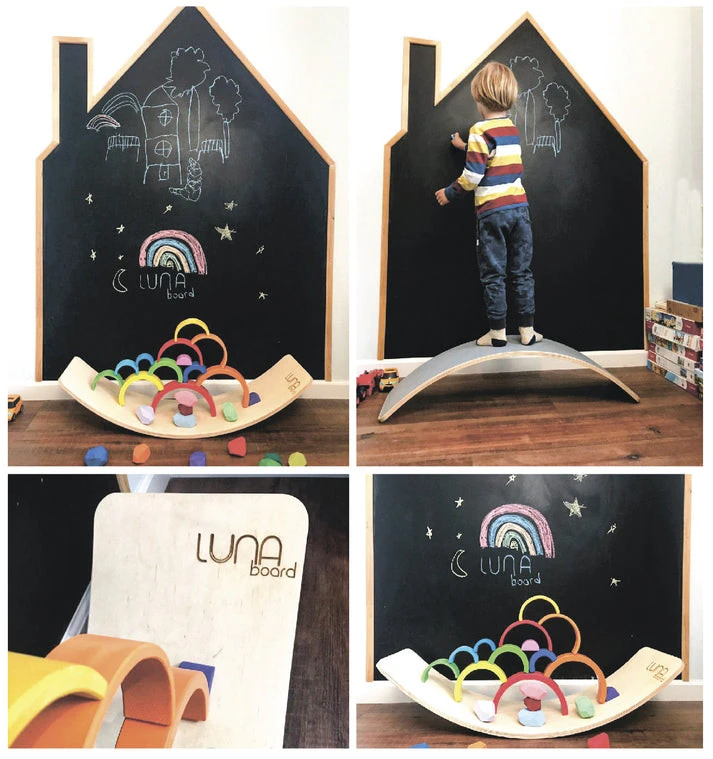 Luna Toys Houten Balansbord Met Zwart Vilt LU-36998 7 Luna Toys Houten Balansbord Met Zwart Vilt LU-36998 - Afbeelding 7